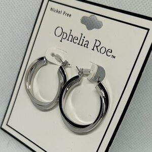 Ophelia‎ Roe Silver Twist Hoop Earrings